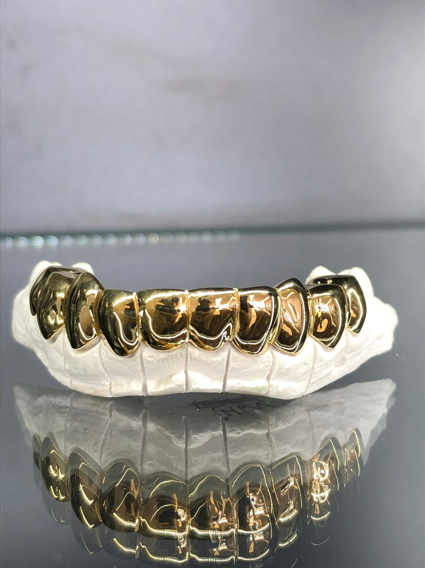 10 Teeth Gold Grillz - Full Tops or Bottoms (Deep Cuts)