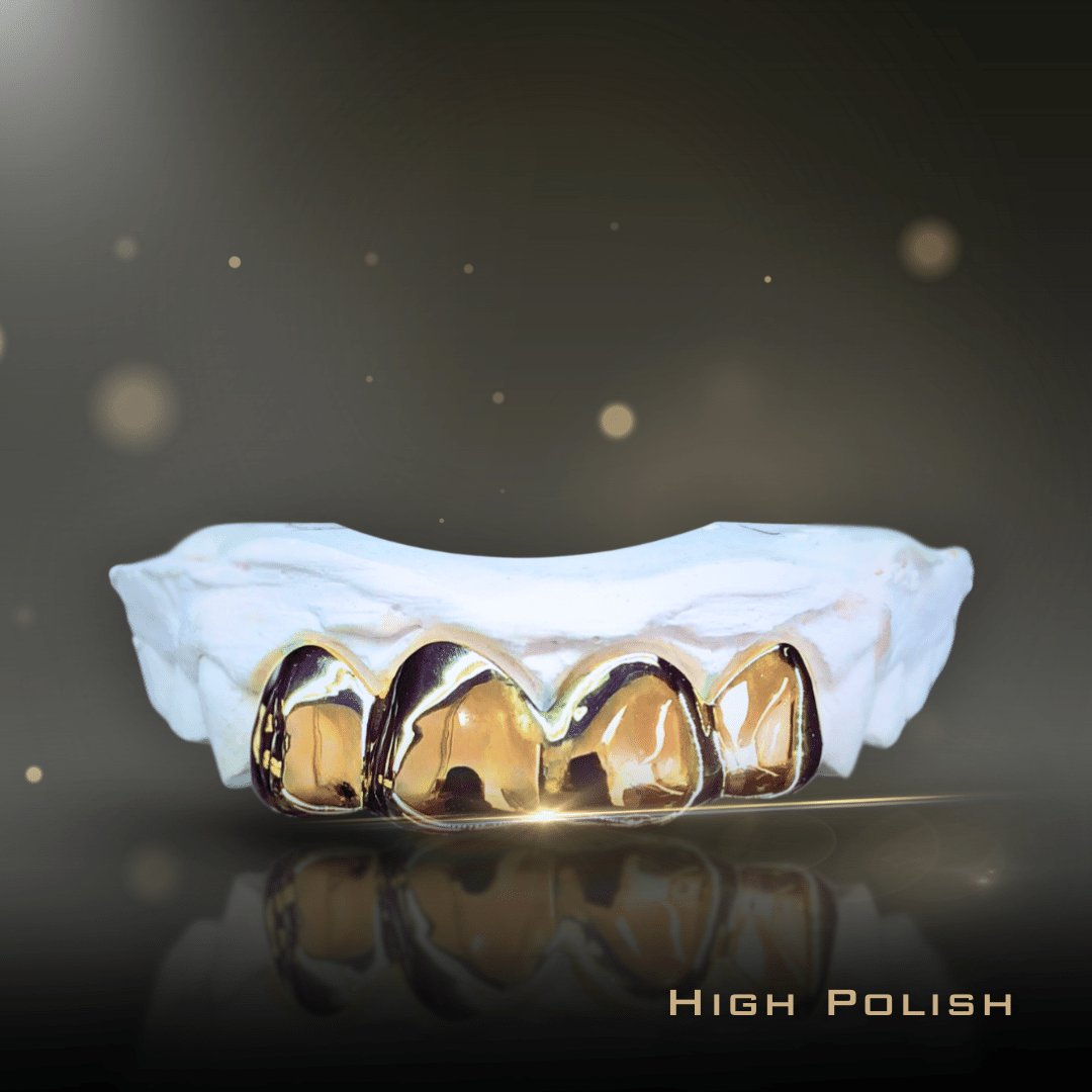 4 Teeth Gold Grillz - 4 Tops or Bottoms (High Polish)