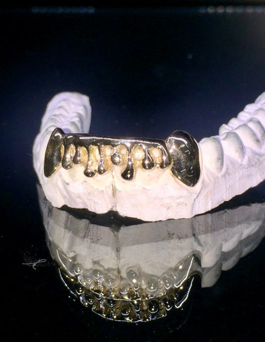 6 Teeth Gold Grillz - 6 Bottoms (Drip Effect)
