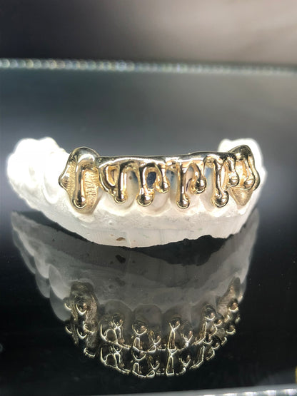 6 Teeth Gold Grillz - 6 Bottoms (Open Face Drip)