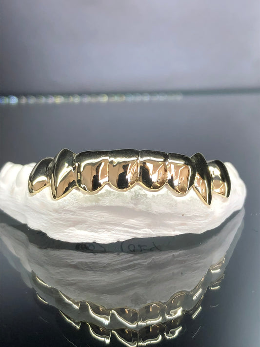 8 Teeth Gold Grillz - 8 Tops or Bottoms (High Polish)